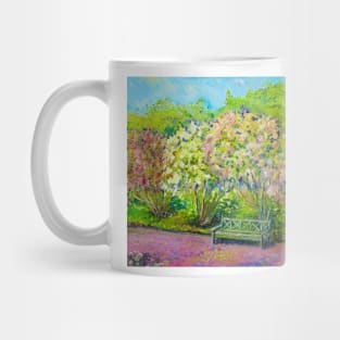 Bench in the lilac park Mug